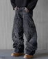 Oversized Distressed Baggy Jeans for Men - Retro Hip Hop Streetwear Trousers with Embroidery