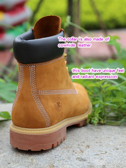 Men's Waterproof Leather Hiking Boots - Comfortable Casual Outdoor Footwear