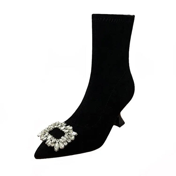 Autumn Winter Pointed Toe High Heels Women Boots Zapatos De Mujer
