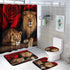 4 Piece Doormat Shower Curtain Set with Non-Slip Rugs Toilet Seat Cover and Bath Carpet for Bathroom Decor