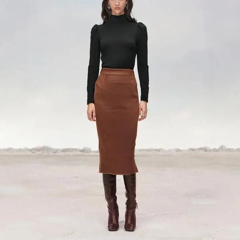 Mia Muse Women's T-shirts All Seasons Fashion Casual Korean Solid Color Long Sleeve High-neck Regular T-shirts