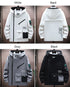 Men's Casual Zipper Hooded Jacket - Spring and Autumn Baseball Uniform with Front Pocket, Loose Pullover Style for Everyday Wear