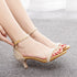Elegant Beaded Open-Toe Sandals with Thin Heels for Weddings and Parties