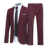 1 Set Men Jacket Pants Solid Color Turndown Collar Slim Fit Business Suit Set for Wedding Office