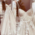 Princess Lace Wedding Dress Bridal Customized Spaghetti Straps Chapel Train Tulle Gown