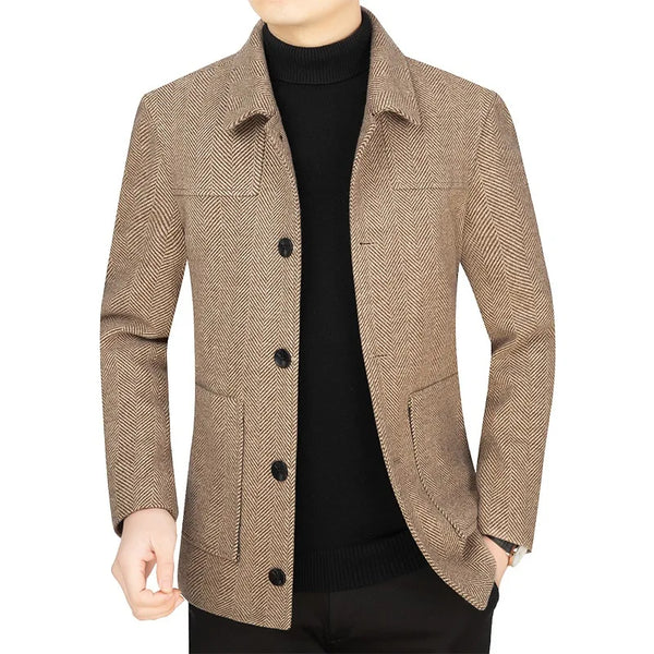 Men Cashmere Blazers Suits Jackets Wool Smart Casual Coats