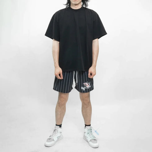 Striped Pattern Casual Shorts for Men's Fitness and Basketball