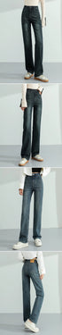 Vintage Y2K High Waist Straight Leg Denim Jeans for Women's Fall Outfits - Soft Cotton Elastic Full Length Streetwear Pants