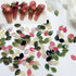 50pcs 3D Kawaii Colorful Leaf Nail Art Charms - Mixed Resin Nail Decorations and Acrylic Rhinestones for DIY Manicure Accessories and Press-On Nails