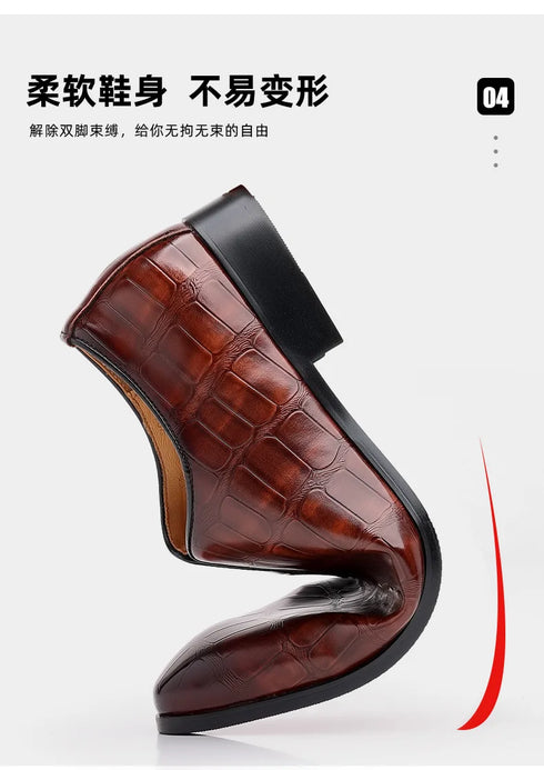 Comfortable Breathable Business Men's Loafers - Classic Low-Cut PU Leather Oxfords with Square Toe for Casual and Formal Occasions