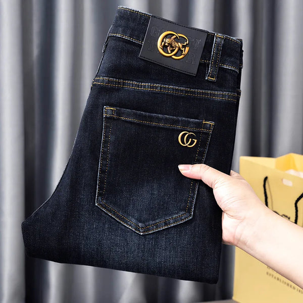 Autumn and Winter Jeans Men's Affordable Luxury Fashion Casual Slim Fit Denim Long Pants