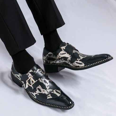 Elegant Handmade Oxford Dress Shoes for Men – Luxury Formal Leather Wedding Party Footwear with Buckle Strap and Pointed Toe Design