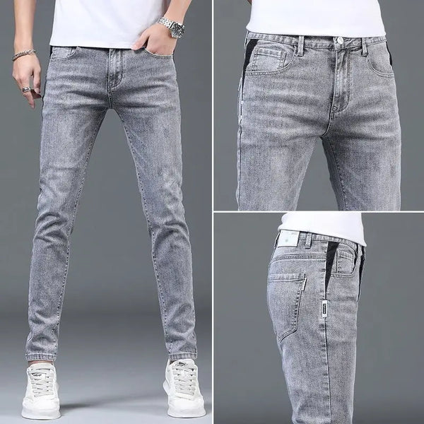 Fashionable Men's Luxury Slim Fit Denim Pants for Casual Wear