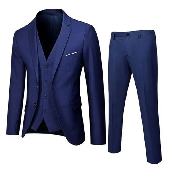 Men Suit Set Formal Business Office Meeting Slim Fit Outfit
