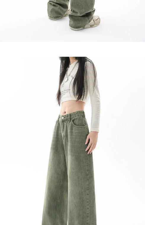 Chic High Waist Loose Straight Leg Women's Jeans for Effortless Streetwear Style - Ideal for Casual Y2K Fashion and Fall Outfit Inspiration