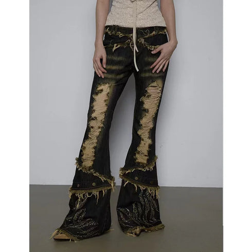 Vintage High Waist Wide Leg Baggy Jeans for Women - Trendy Streetwear Ripped Denim Trousers Perfect for Fall Outfit Inspiration and Styling with Wide Leg Jeans