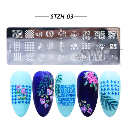 Winter Wonderland Nail Art Stamping Plate with Snowflake, Butterfly, and Rose Leaf Designs - Perfect for DIY Christmas Nail Polish Printing Template Tool