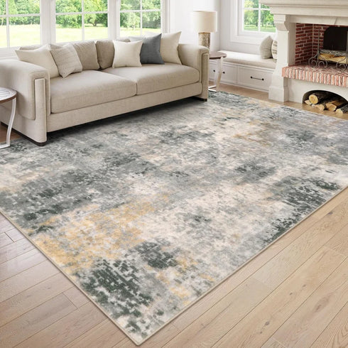 Crystal Pile Carpet Modern Abstract Area Rug Washable Stain Resistant for Living Room Kitchen Bathroom Entryway
