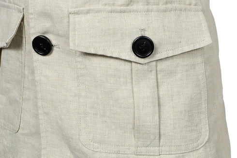 Men's Fashionable Safari Jacket - Casual Linen Outerwear with Pockets for Spring and Autumn - Retro British Gentry Style Tops for Men