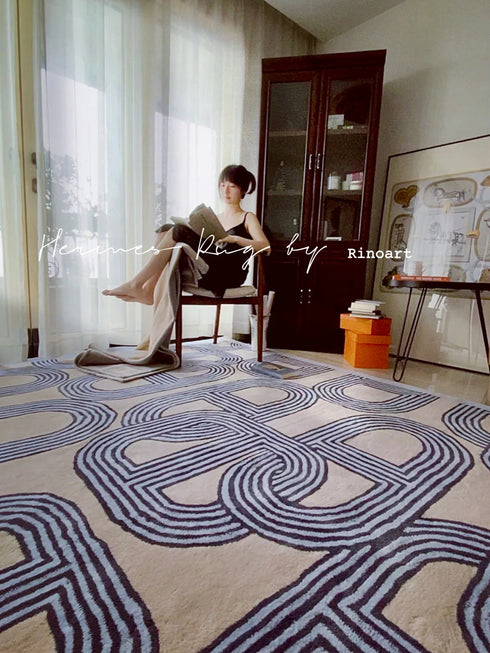 French Style Plush Carpet for Living Room and Bedroom Minimalist Fluffy Rug