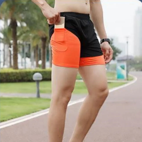 Men's Fitness Training Shorts 2 In 1 Quick Dry Outdoor Sportswear