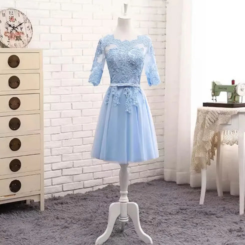 Bridesmaid Dress Elegant Floor-Length Organza Backless Lace With Built-In Bra Bridesmaid Dress Lace Appliques