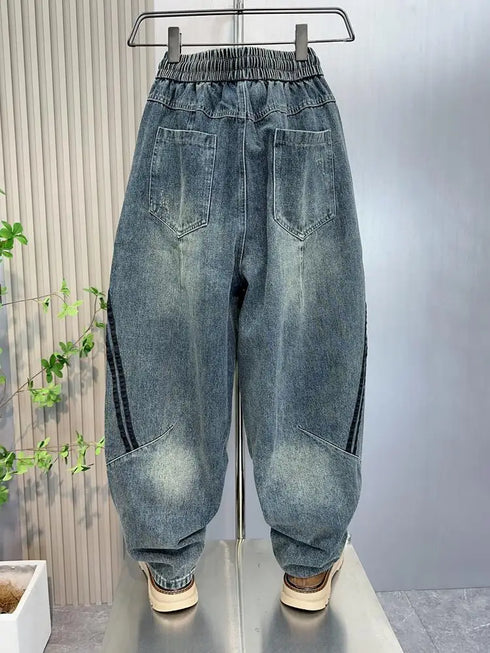 Fashion Loose Hip Hop Striped Jeans Retro Style Men Clothing