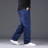 Plus Size Mens Jeans Loose Denim Straight Leg Stretch Casual Trousers
