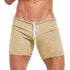 Mens Sexy Drawstring Ribbed Sleepwear Shorts Gym Sportswear