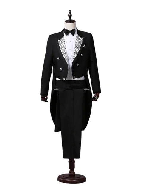 Sophisticated Tailcoat Suit for Performers - Stylish Casual Stage Jacket for All Seasons