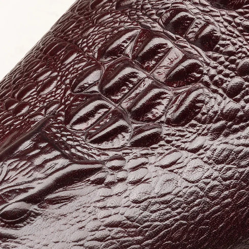 Elegant Alligator Pattern Men's Slip-on Leather Dress Shoes for Office and Casual Business Wear - Luxury Formal Loafers for Men