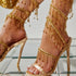 Elegant Crystal Tassel Stiletto Sandals Women Heels