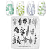 Nature-Inspired Nail Art Stamping Plate - Stainless Steel DIY Manicure Tool with Leaf and Umbrella Patterns for Stunning Nail Designs