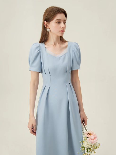 FSLE Swan Dress French Style High Waist Dress for Women
