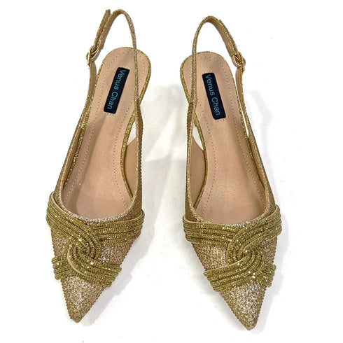 Italian Design Texture Shoes And Bags Rhinestones High Heels