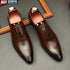 Italian Handmade Men's Oxford Shoes Real Calf Leather Classic Brogue Business Wedding Dress Shoes