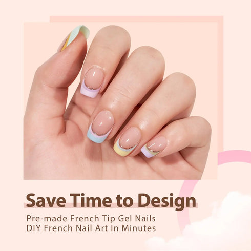 150Pcs Coffin Almond French False Nails Set - Reusable Acrylic Press On Nail Tips for Effortless Style and Glamour