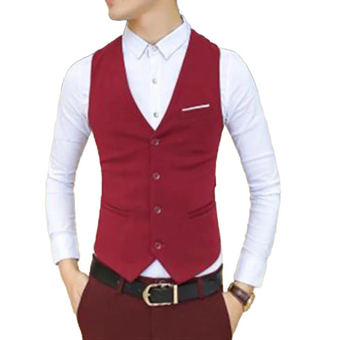 Men's Formal V Neck Tuxedo Vest - Tailored Fit Waistcoat for Business Events and Gatherings