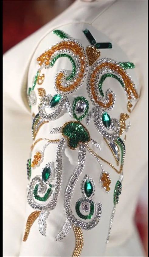 Customized Evening Dress Formal Gown Jewel Column Ankle Length