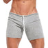 Mens Sexy Drawstring Ribbed Sleepwear Shorts Gym Sportswear