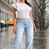 Baggy Jeans With Relaxed Straight Leg Silhouette Denim Pants For Women Casual Light Wash