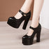 15cm Block High Heels Shoes Thick Platform Women Pumps