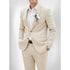 Chic Linen Suits for Men Casual Flat Front Single Breasted Blazer and Pants Outfit