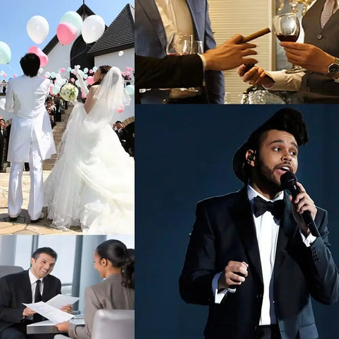 Linen Notch Lapel Slim Fit Men Suits 3 Piece Blazer Pants Set for Wedding and Prom