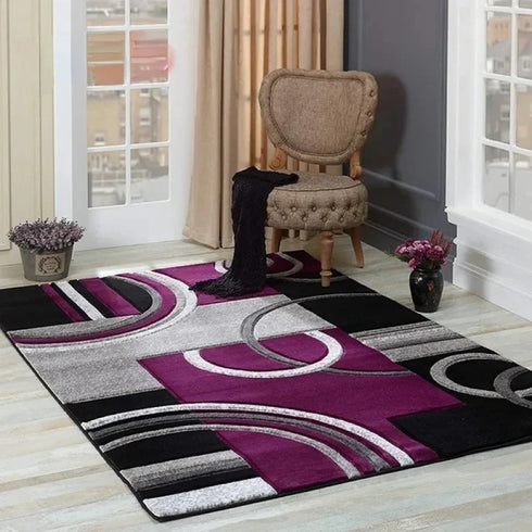 Geometric Circle Area Rug for Living Room Decor and Bedroom Use