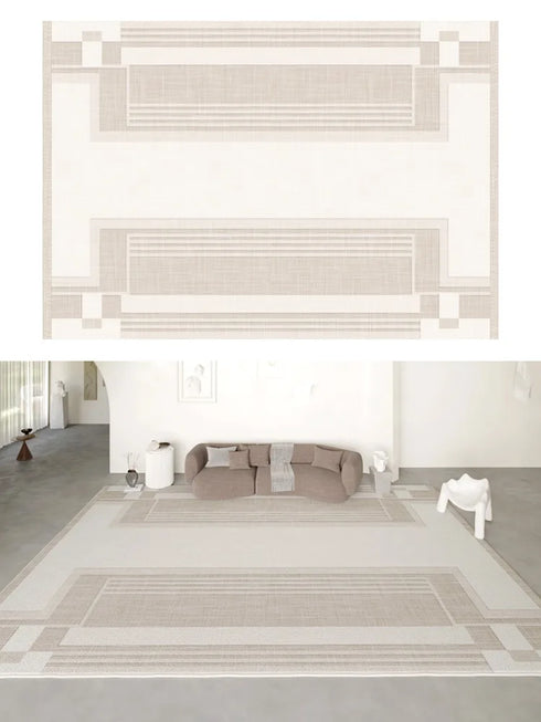 Artistic Luxury Large Living Room Carpet Comfortable Soft Bedroom Rug Minimalist Design