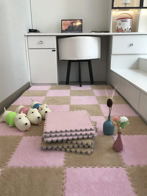 Soft Plush Kids Carpet Play Mat Interlocking EVA Foam Rug for Children