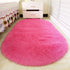 Oval Plush Rugs for Bedroom and Living Room Decor Non Slip Furry Carpet Hand Washable