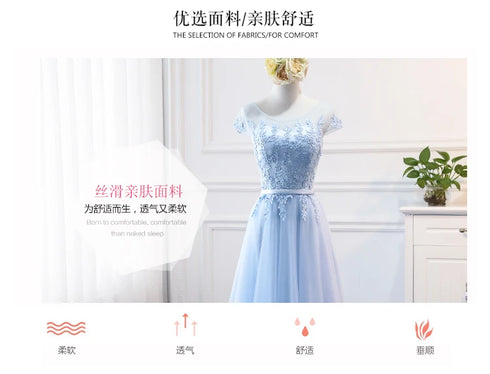 Prom Dress Elegant Floor-Length Tulle Gown With Appliques For Bridesmaid Dress Ideal For Banquet And Formal Event