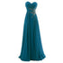 Strapless A-Line Chiffon Bridesmaid Dress With Beading Crystals and Pleats Corset Back